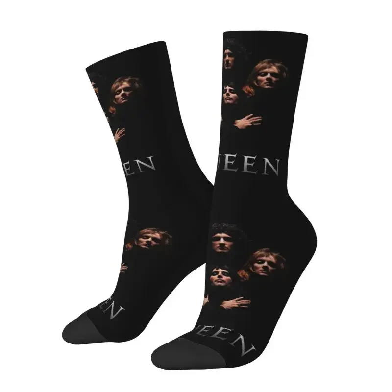 Freddie Mercury Queen Band Mens Crew Socks Unisex Fun Spring Summer Autumn Winter Dress Socks