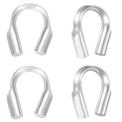 Conector de cierre en forma de U de Plata de Ley 925, hebilla de extremo protectora de alambre, suministros de fabricación de joyas DIY, accesorios, 10 unidades por lote