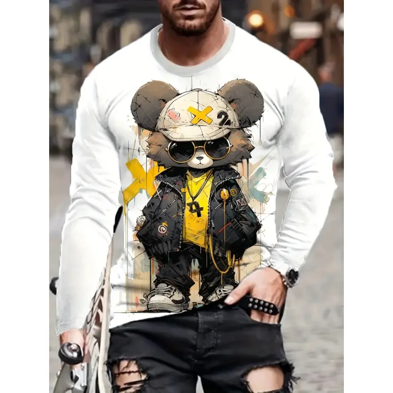 Cute Cool Bear Pattern T-Shirt - Tops review and price