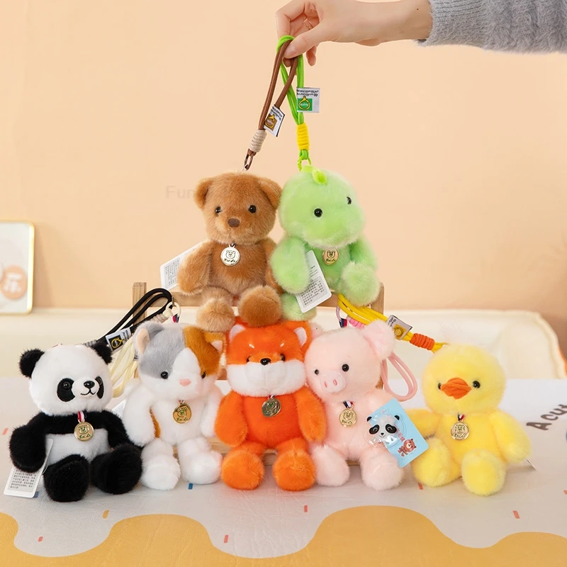 20cm Fragrant Panda Rabbit Bear Bag Pendant Lovely Anti-lost Colorful Bear Plush Toy Cute Bear Plush KeyChain Decoration