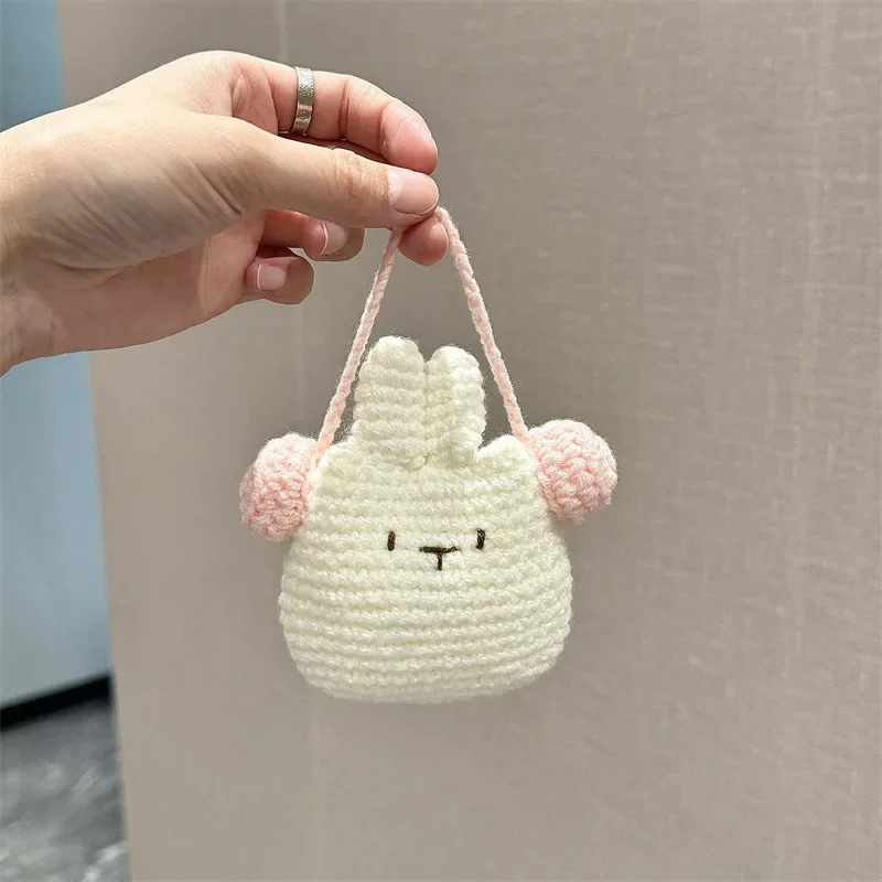 Mini Woven Rabbit Universal Case for AirPods 4 Airpod 1 2 3 Pro Pro2 Bluetooth Earbuds Charging Box Earphone Case Cover