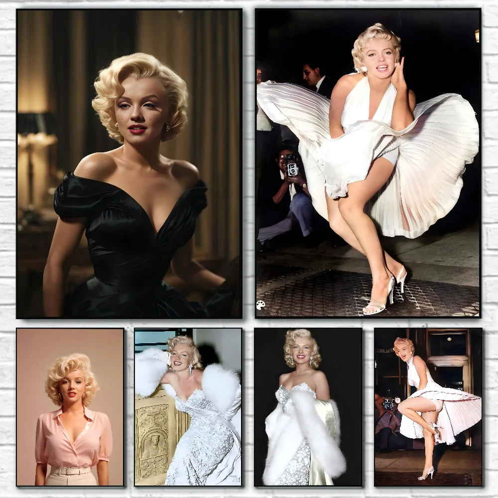 

m-Marilyn m-Monroe Poster Self-adhesive Art Waterproof Paper Sticker Coffee House Bar Room Wall Decor