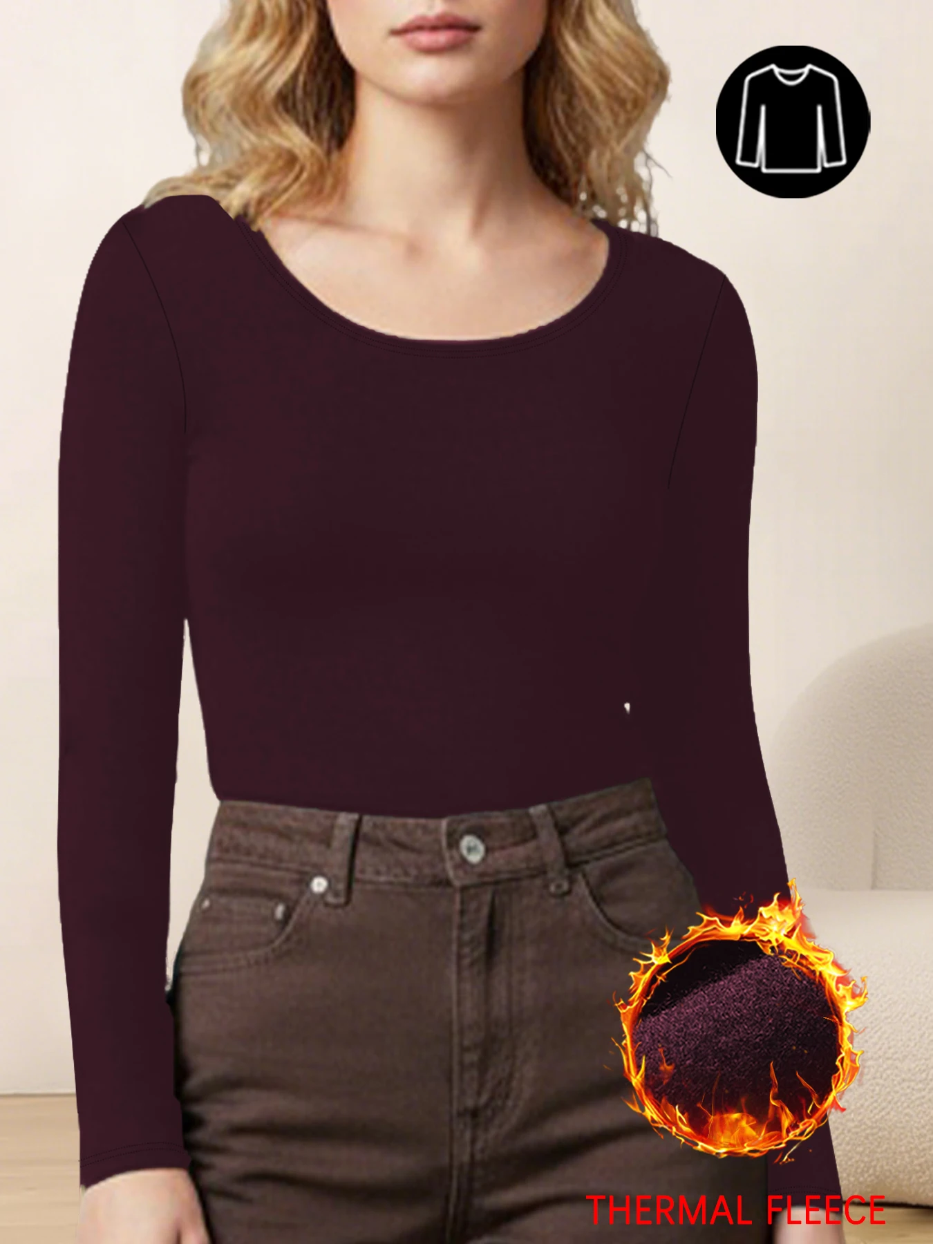 

Womens Super soft Fleece Long Sleeve Thermal Shirts for Women Cold Weather Womens Thermal Underwear Tops Base Layer