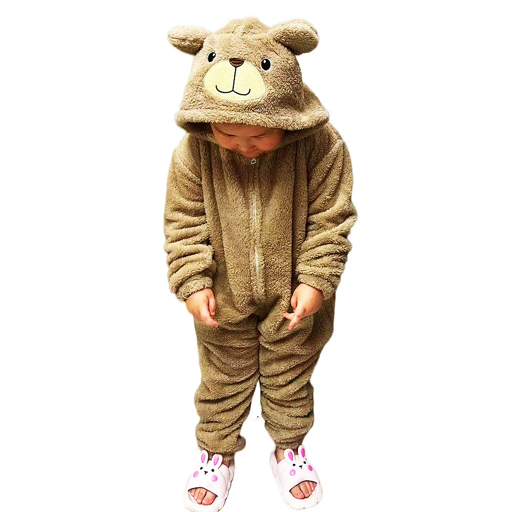 Bear Kigurumi For Kids Animal Onesies Children Pyjamas Halloween Carnival Cosplay Party Costumes