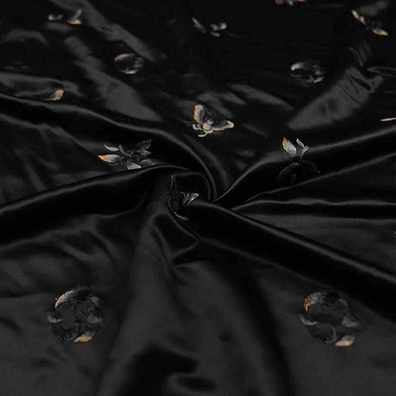 Embroidered acetate satin jacquard fabric traditional pattern Chinese clothing cheongsam face