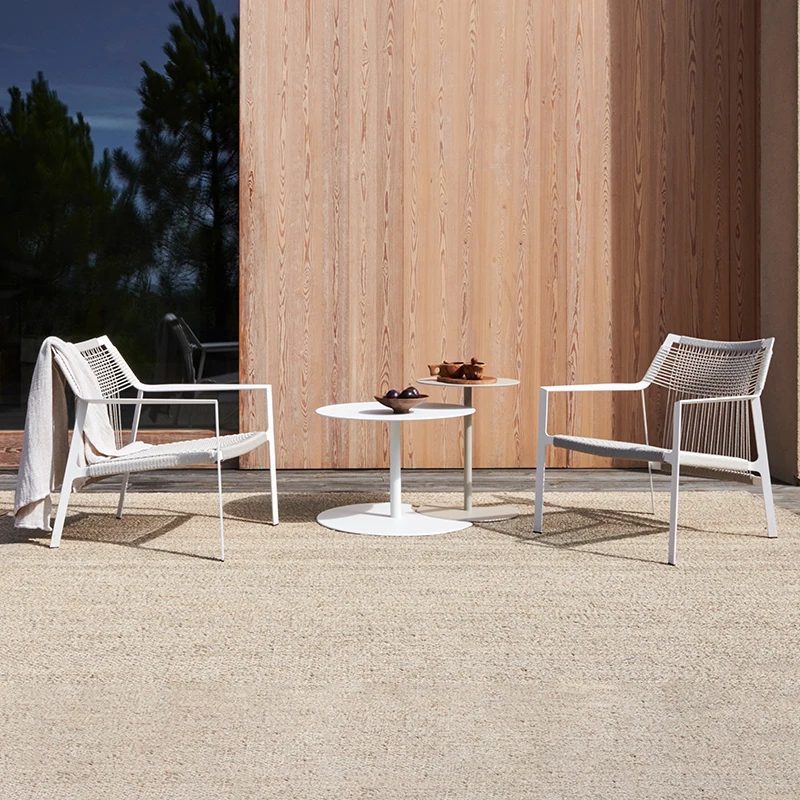 #Outdoor Courtyard Patio Leisure Sofa All-weather Resorts Rope Weaving Chair Waterproof And Sunscreen Aluminum Alloy Set
