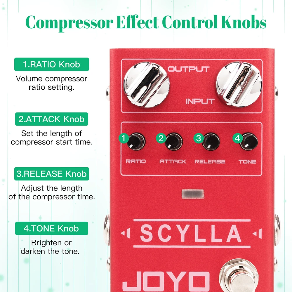 JOYO R-27 SCYLLA Bass Compression Effect Pedal Studio-grade Bass Pedal Low Noise High Dynamic Circuit Design Guitar Bass Pedal