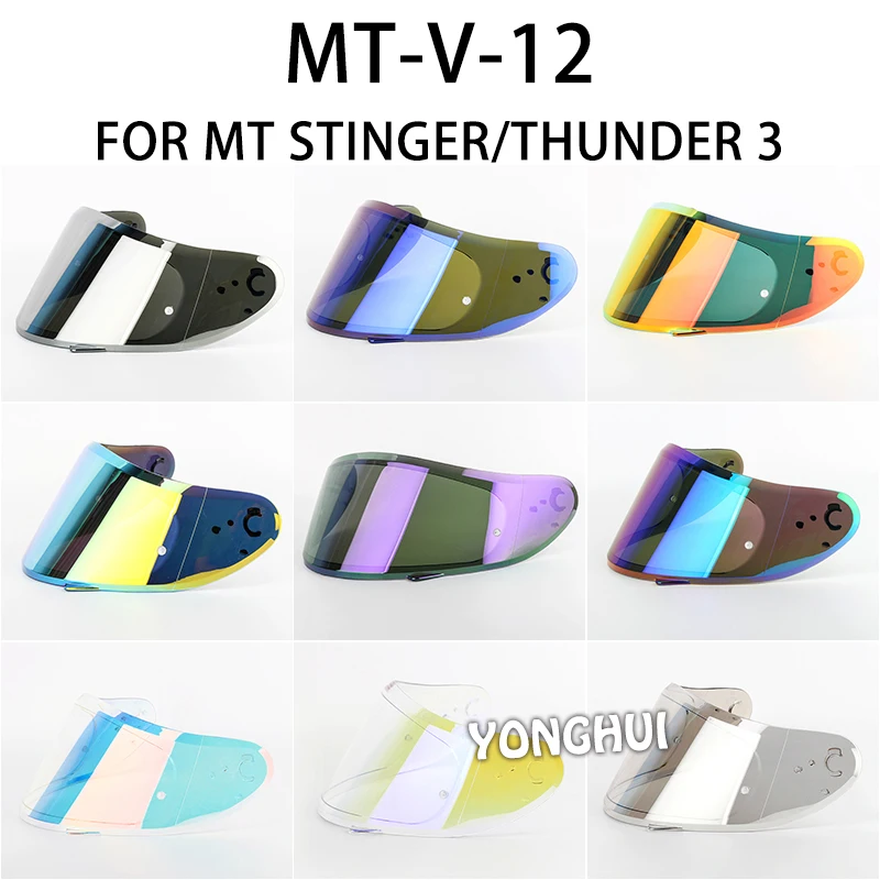 

Helmet Visor for MT-V-12 Helmet Shield for MT Stinger Helmet and MT THUNDER 3 Helmet 11 Color Available MT Helmet Glass