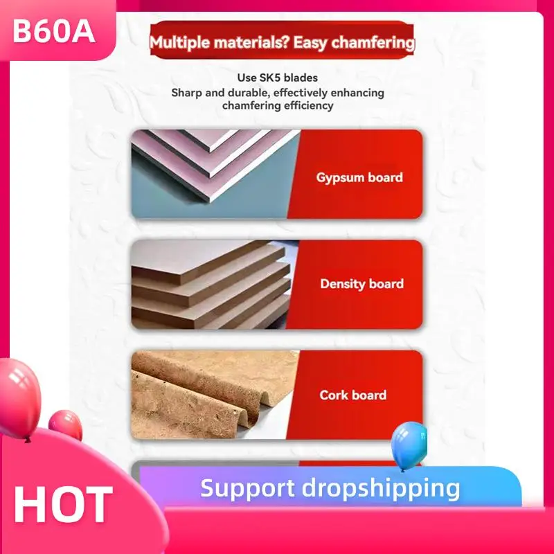 

B60A Hand Plane Tool 45° 90° Angle 2Pcs Plasterboard V Chamferer Manual Fast Cutter,Gypsum Board Angle Planer