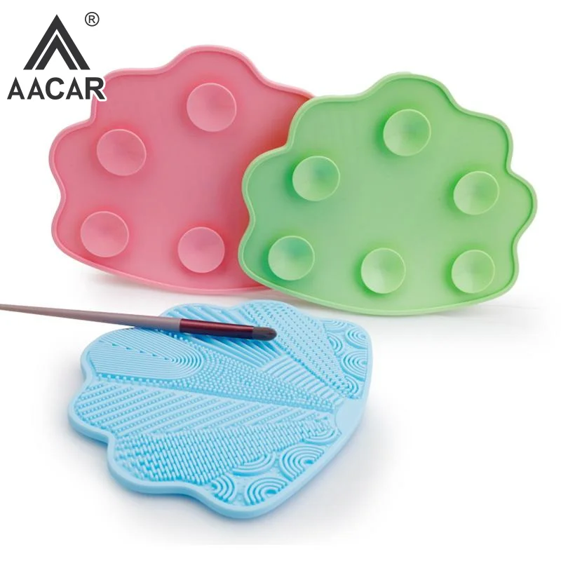 Tampon à récurer brosse cosmétique tampon de nettoyage Silicone avec ventouse pétoncle forme d'avocat nettoyage tampon à récurer fournitures de beauté