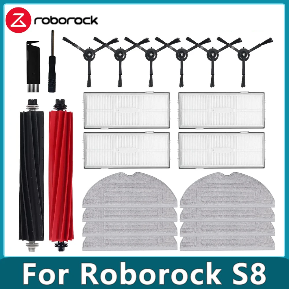 compativel-com-o-aspirador-robotico-roborock-s8-pecas-de-reposicao-escova-principal-escovas-laterais-filtros-hepa-panos-de-limpeza-acessorios