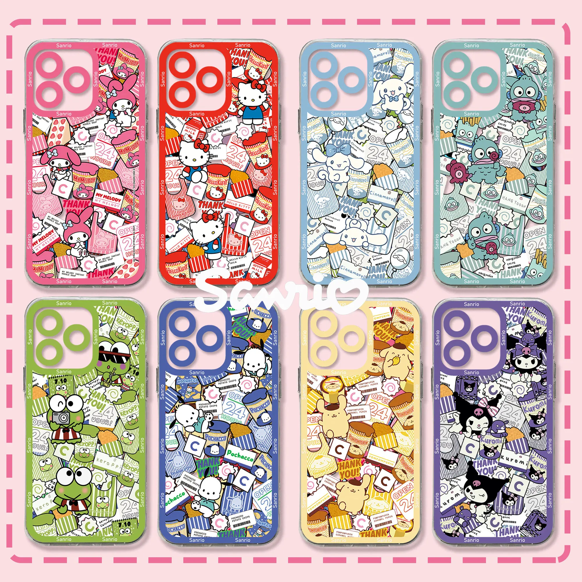 Sanrio Family Hello Kitty Kuromi Clear Case for Samsung A73 A72 A71 A55 A52 A51 A50 A35 A33 A32 A31 A30 A24 A23 A22 A13 A12 5G