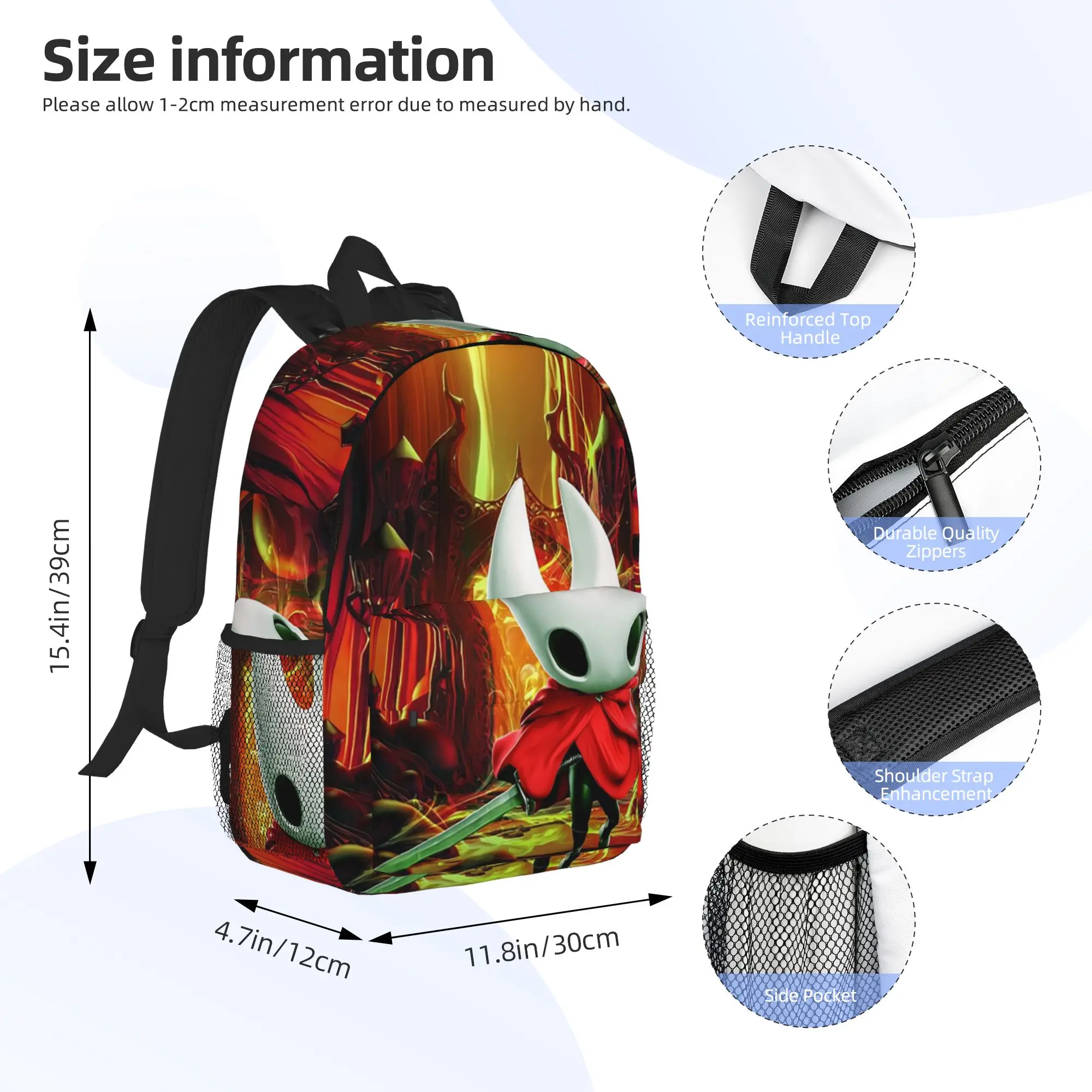 Hollow Knight Silksong Backpack Hot Sale Daypack Large Capacity Boys Girls BookBag Shoulder Bags for Men Women School Bag