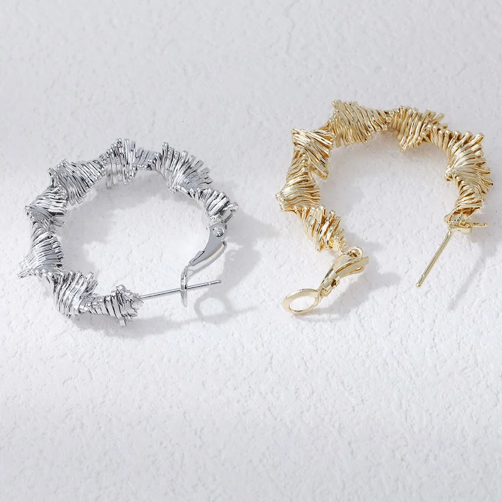 4PCS Dainty Twisted Design Ear Studs for Jewelry Making Earrings DIY Brass 14k Gold Plated Accessories 32mm