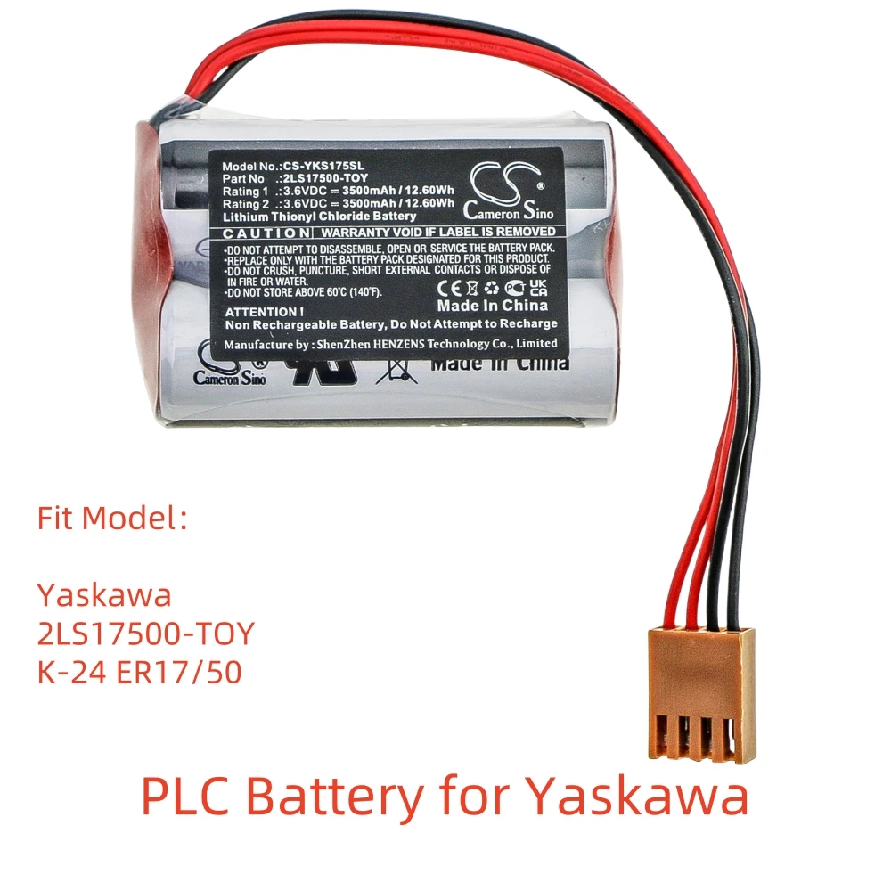 

Li-SOCl2 PLC Battery for Yaskawa,3.6V,3500mAh,2LS17500-TOY K-24 ER17/50