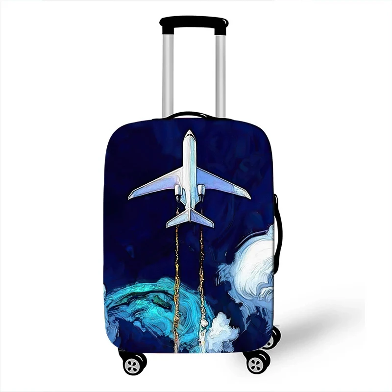 Designer Elastic Luggage Cover Aircraft Pattern Hand Cart Baggage Cover 19 -32 Inch Suitcase Case Dust Cover Travel Accessories