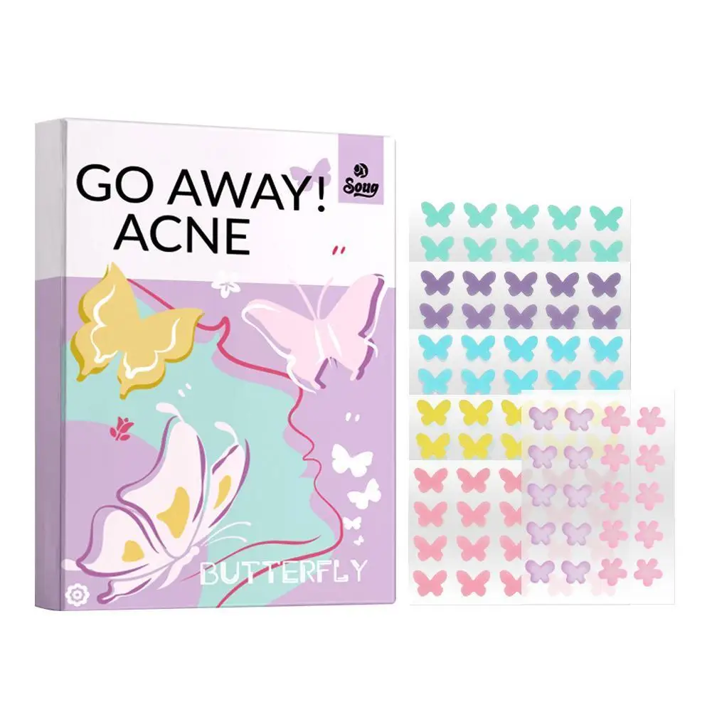 120PCs Butterfly Shape Acne Pimple Patch Stickers Blemish Spot Concealer Cover 0.1mm Acne Treatment Pimple Remover Skin Care