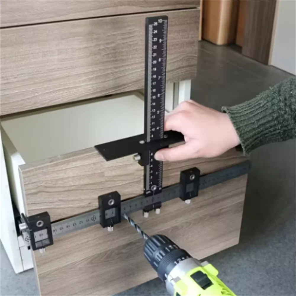 QIDA LASER Adjustable Cabinet Hardware Jig Tool for Precise Drilling And Doweling - Hardware Installation Alignment Positioning