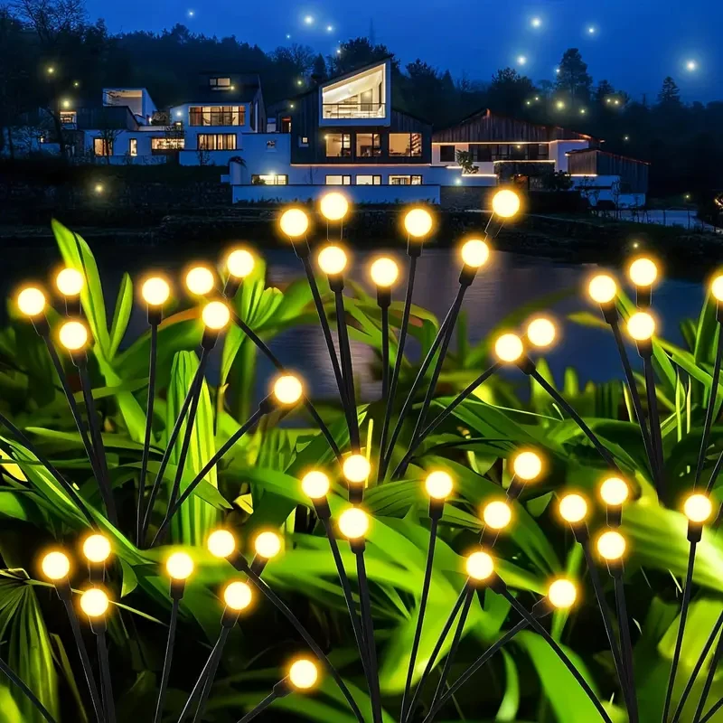 

LED Solar Firefly Lights Outdoor Waterproof Solar Lawn Lamps Landscape Lights For Courtyard Garden DecorationChristmas Atmosphe