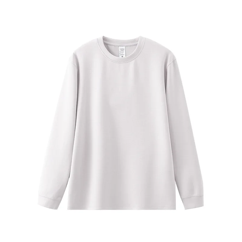 Long Sleeve Lyocell Wool T Shirt Crew Neck Tops Men Women Essential Tees Winter