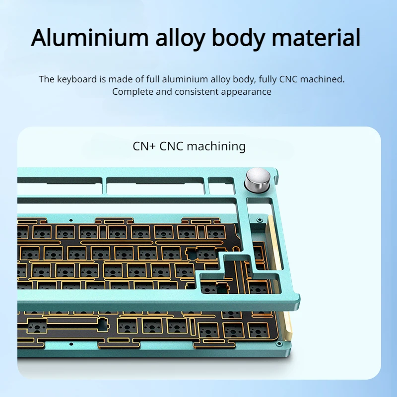 Imagem -04 - Kit de Teclado Mecânico com Fio Gk82 82key Cnc Alumínio Junta Módulo Único Jogos Acessórios Laptop