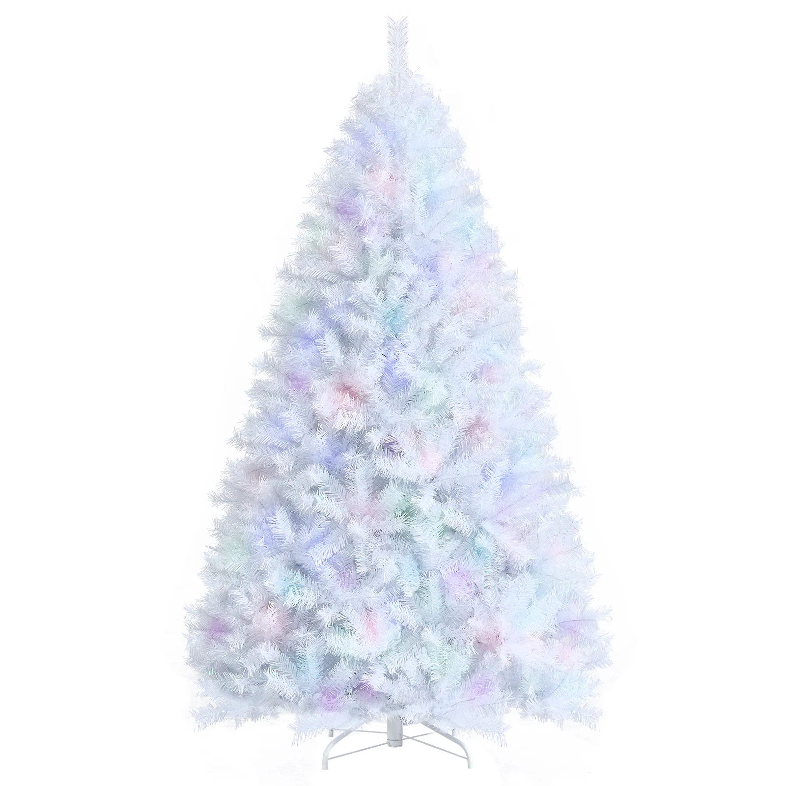 

7ft White Iridescent Tinsel Artificial Christmas Tree w/1156 Branch Tips