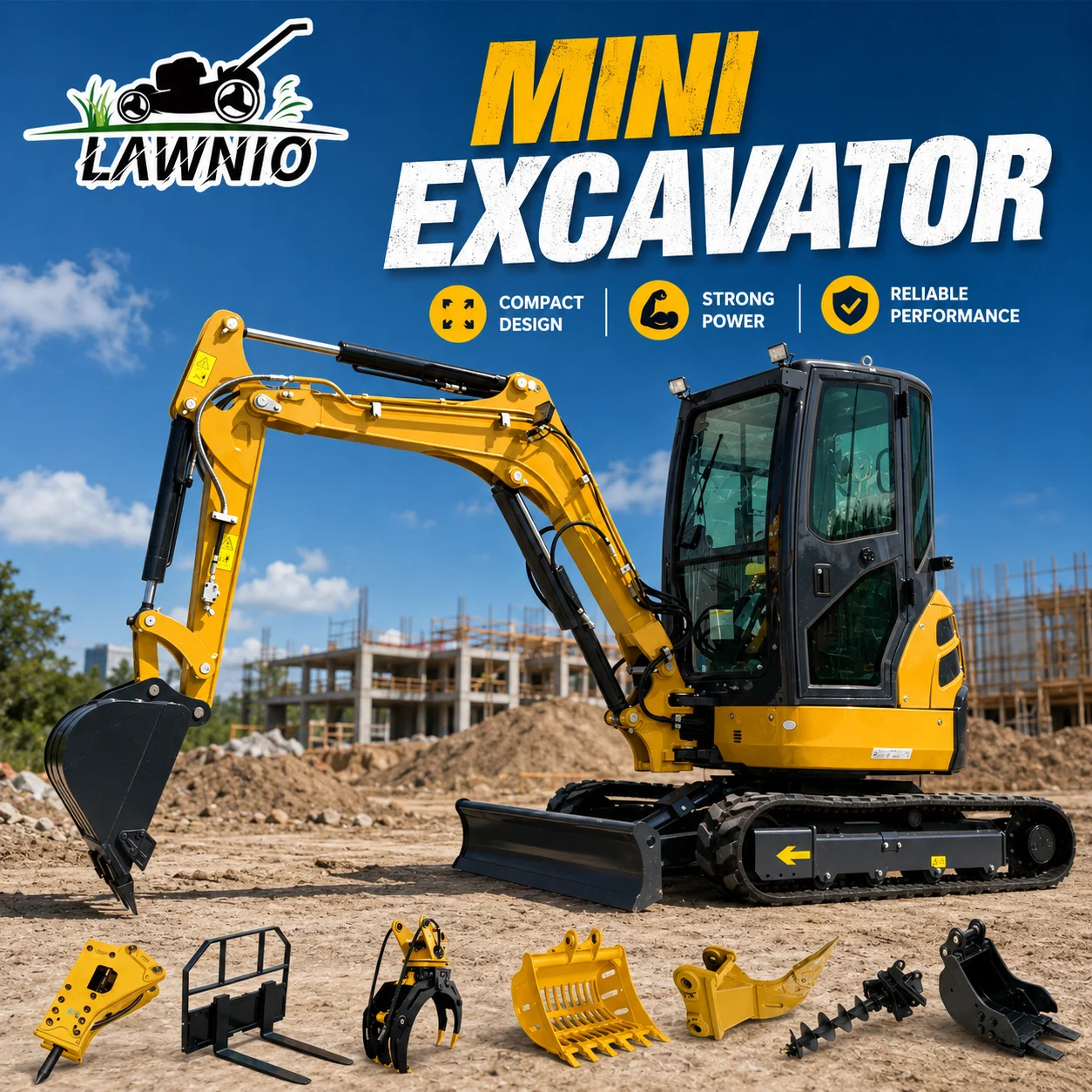 ISO9001 Quality Mini Excavator  Cabin Pilot Control Rubber Track Construction Farm Yard Work Pro Use Mini Excavator