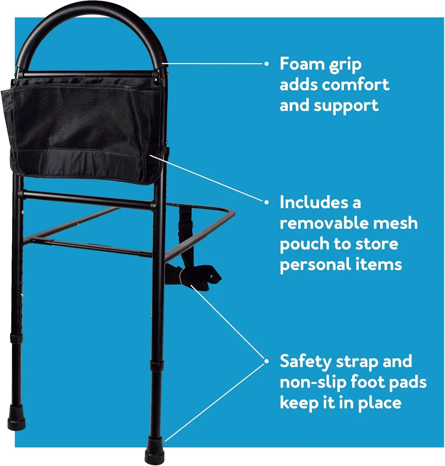 

Adult Bed Rails For Elderly Assistance - Bed Hand Rails - Bed Safety Rails For Seniors - Adjustable To Fit Twin, Full, Queen
