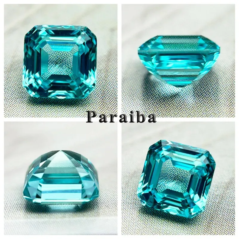 Laborgezüchteter Saphir, Asscher-Schliff, Kornblumenfarbe, VVS1, für DIY-Schmuckherstellung, Ring- und Halsketten-Einlegearbeiten, wählbares Zertifikat – Detail 20