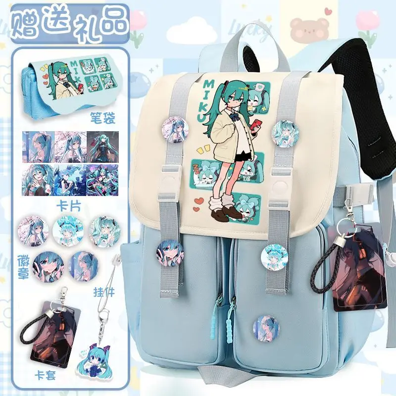 初音ミク周辺アニメパターン男性と女性のランドセル漫画クリエイティブトレンディなバックパッククリスマスギフト卸売