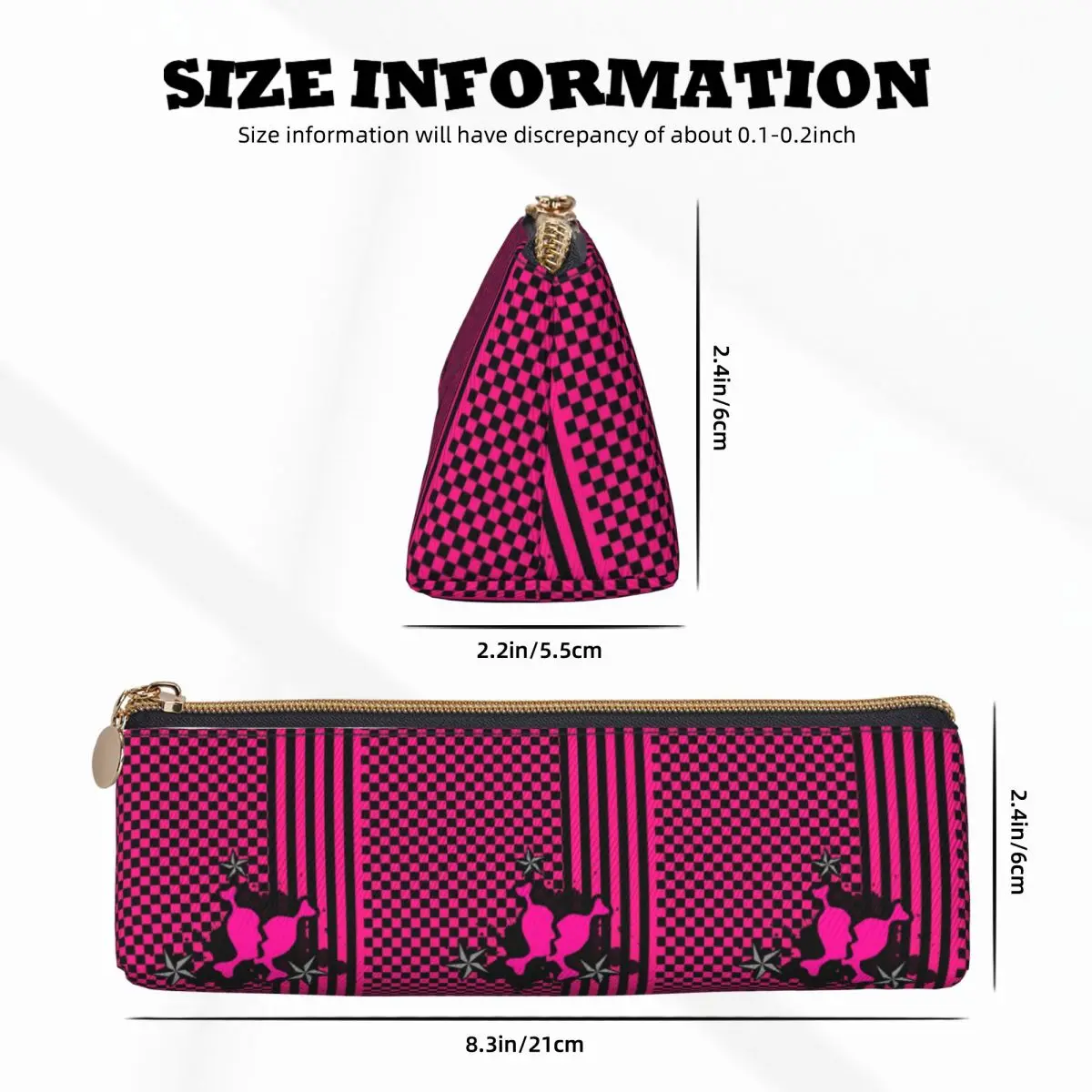Punky Pink Emo Pencil Case Pen Holder Storage Stationery Supplies Large Storage Pen Box Pencil Bag for Students Gifts - view 3