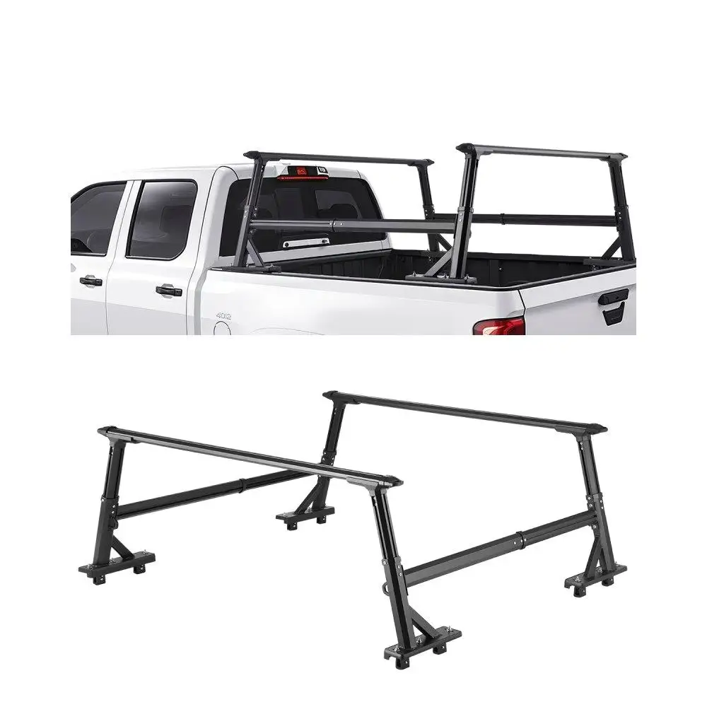 

Truck Ladder Rack Non-Drilling Bed Rack 800 lbs Capacity for large Cargo