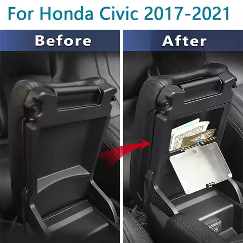 Center Console Hidden Storage Box For Honda Civic 10th Gen 2016 2017 2018 2019 2020 2021 Hatchback Si Coupe Type R Accessories