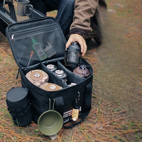 야외 대용량 충돌 방지 가스 탱크 보관 가방, 냄비 및 조리기구 세트, 캠핑 피크닉 가방, 20L