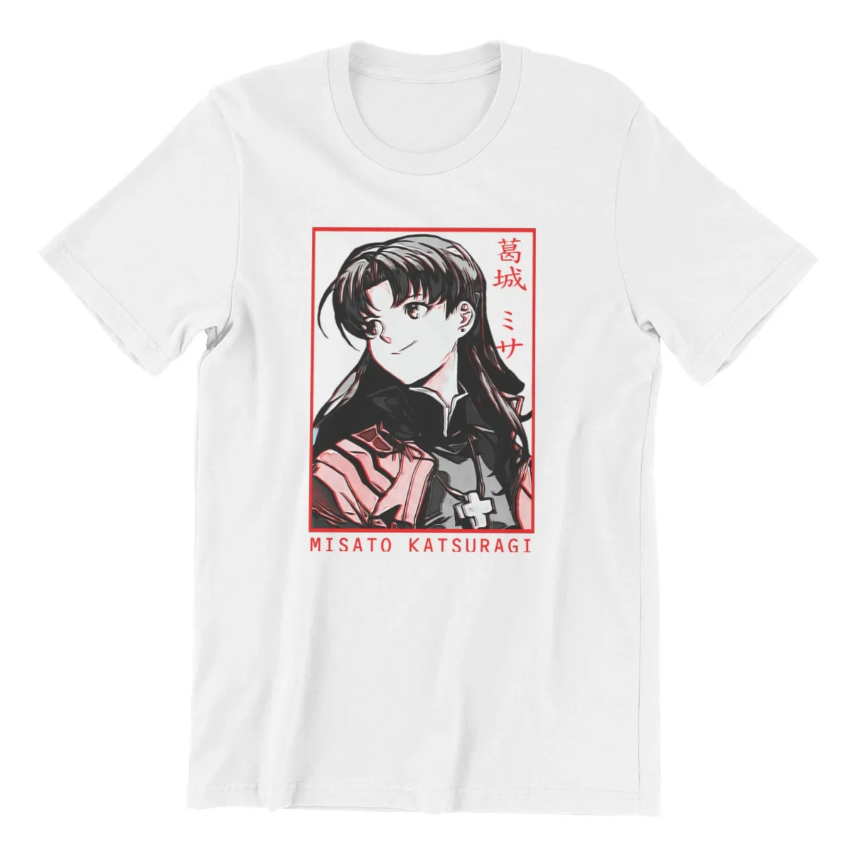 Misato katsuragi kaus pasangan Punk uniseks, atasan kaus katun pria Anime Harajuku Streetwear