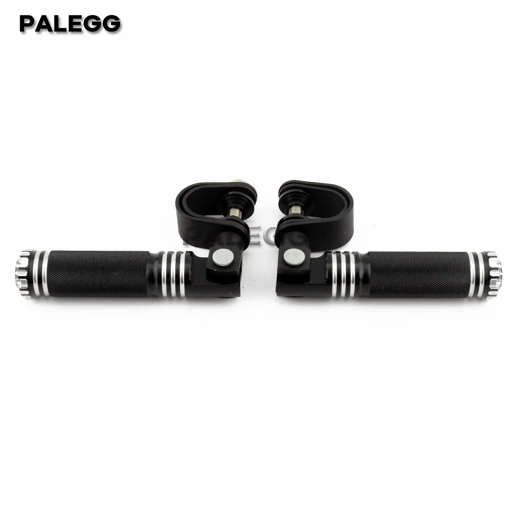 25mm-32mm Black Motorcycle Highway Foot Pegs Adjustable Engine Guard Crash Bar Footrest Mount For Harley Sportster Softail Dyna