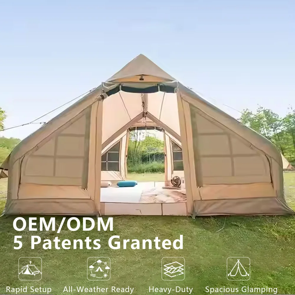 4 Season Tent Fast Setup Customized ODM  Oxford Cloth Inflatable Party Tent for Family Camping Outdoor Air Tent for Backpacking