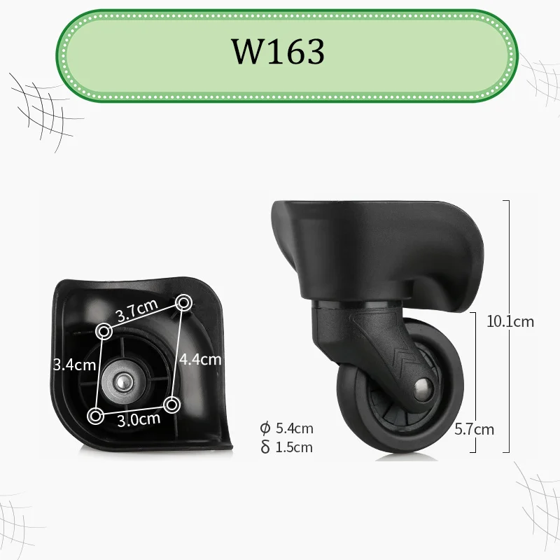 For W163 Universal Luggage Cart Replacement Wheels—Ultra-Smooth Silent Swivel Casters For Luggage Carts