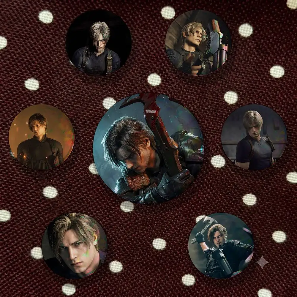 L-Leon Kennedy  Tinplate Enamel Pins Creativity Printed Pictures Text Metal Lapel Badges Brooches