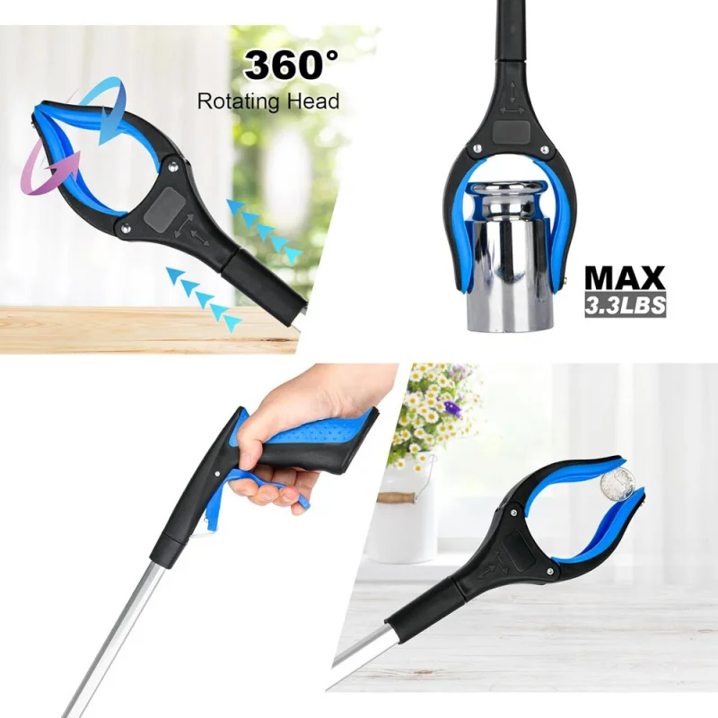 Garbage Picker Gripper With 360 ° Rotating Clip Foldable Gripper Extender Hand Tools Litter Reachers Pickers Collapsible