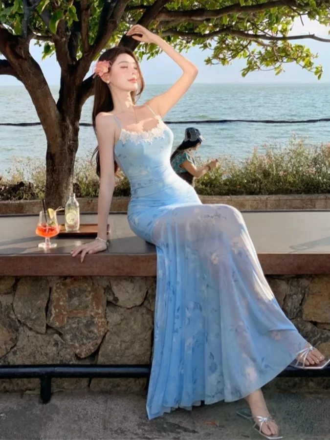 

Сексуальная летняя женская юбка-сетка с кружевными вставками и вырезом на талии, модель Dr Island Dopane Long Dr