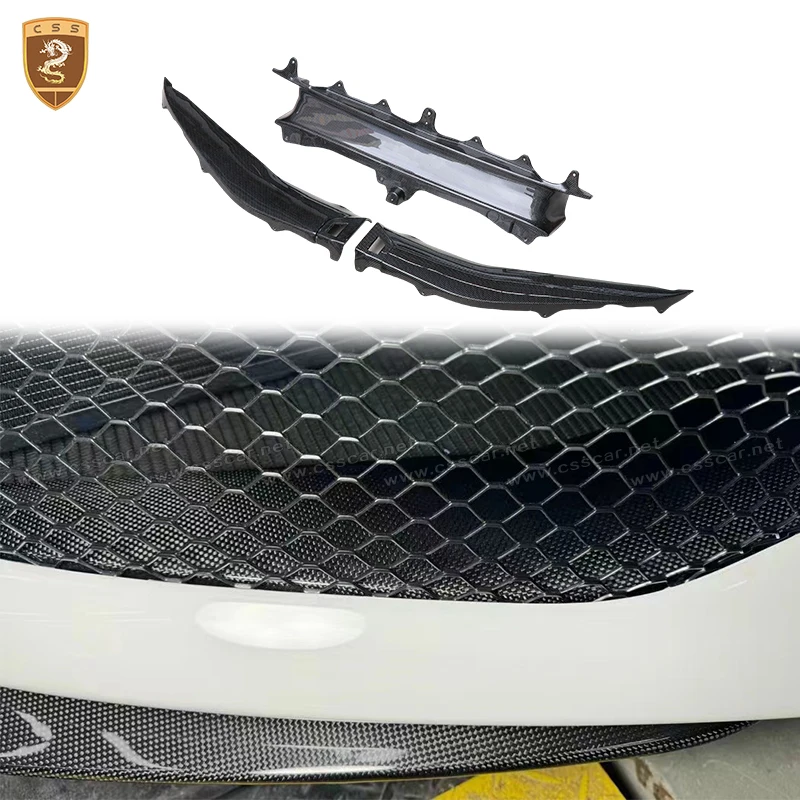 3PCS Front Bumper Inside Retainer Splitter Lip Chin Spoiler Diffuser Protector Spacer Carbon Fiber Body Kit For Ferrari 296 GTB