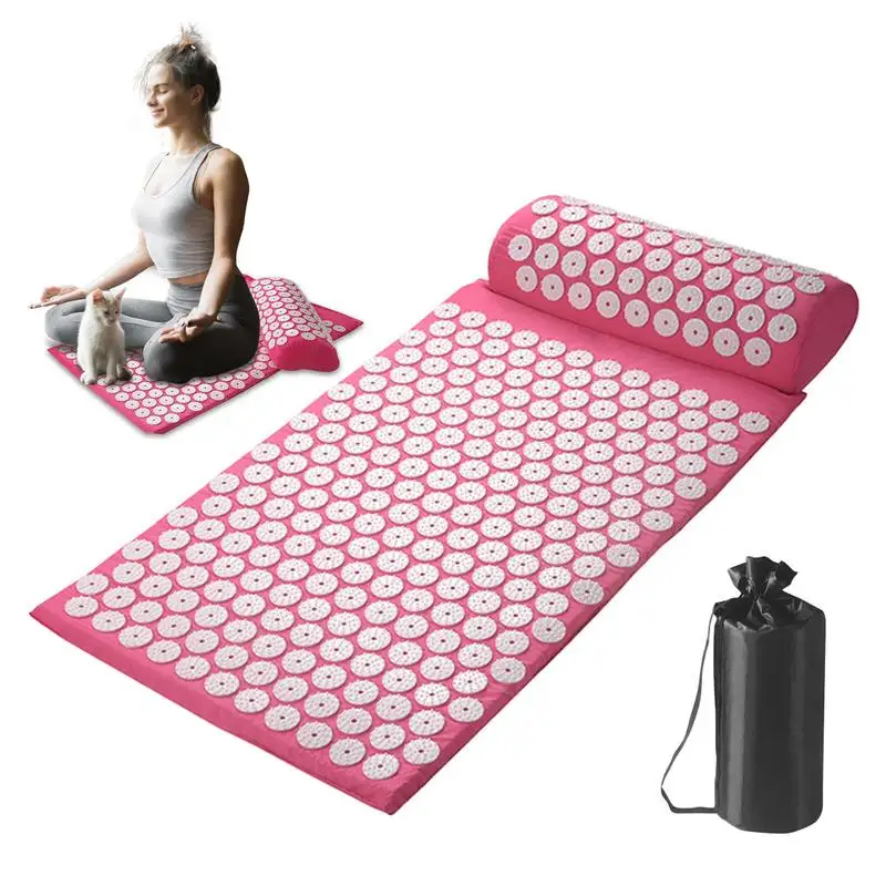 Full Body Massage Mat Pressure Mat Massage Set With Pillow Massage Mat Set Mediation Accessories For Neck & Back Discomfort