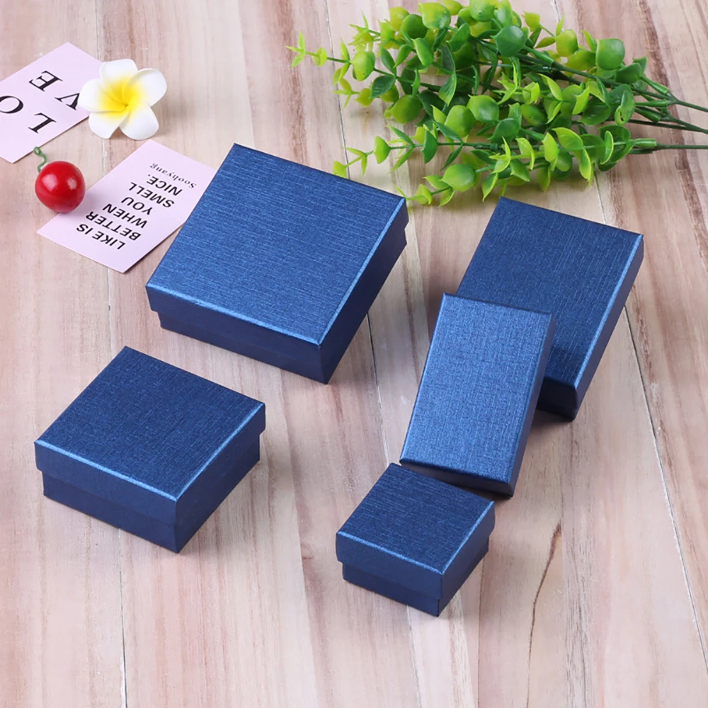 20pcs Jewelry Gift Boxes5X8X3CM Paper Packaging Travel Organizer With Black Sponge Inside For Earrings Necklace Earring Bulk Box