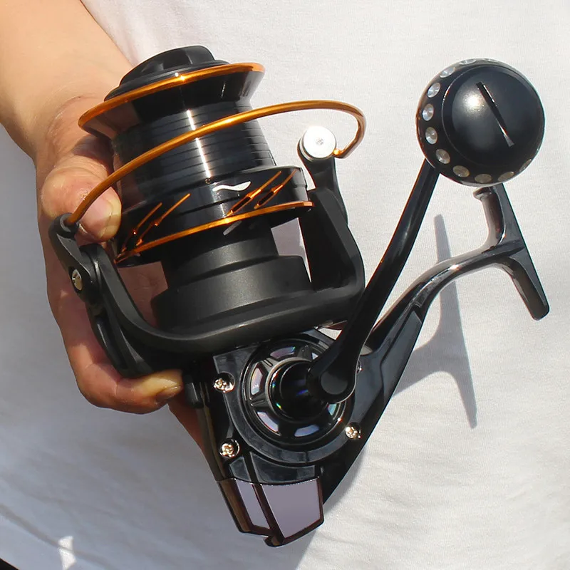 WOEN Sea fishing Spinning reel TD9000 all-metal Oblique mouth Deep line cup Anchor fish wheel CNC folding rocker arm