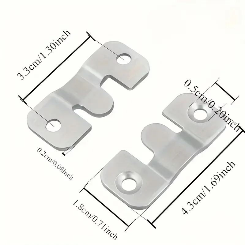 10/50Pcs Stainless Steel Hanging Buckle Insert Picture Frame Mirror Frame Hanging Picture Buckle Bed Mirror Picture Frame Buckle