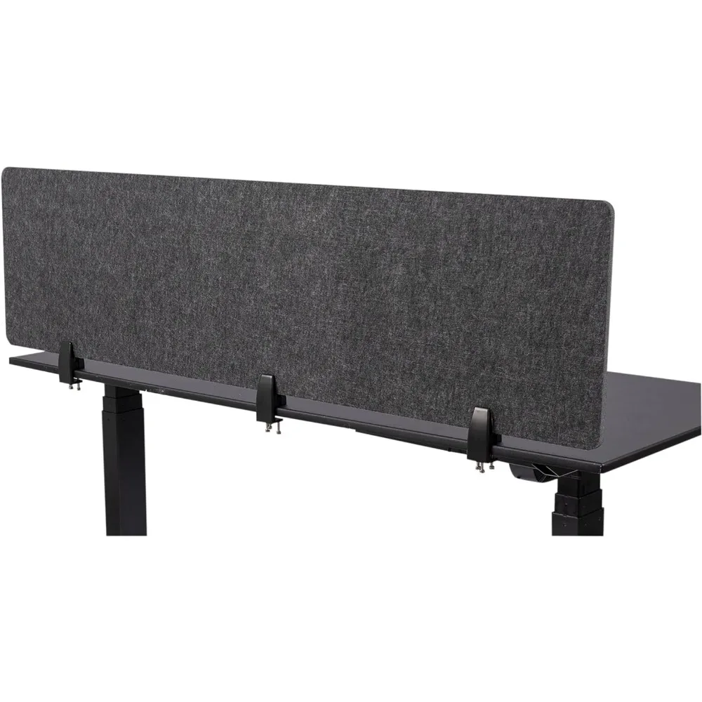 Raw Clamp-On Acoustic Desk Divider Mounted Privacy Panel to Reduce Noise and Visual Distractions (Anthracite Gray, 59