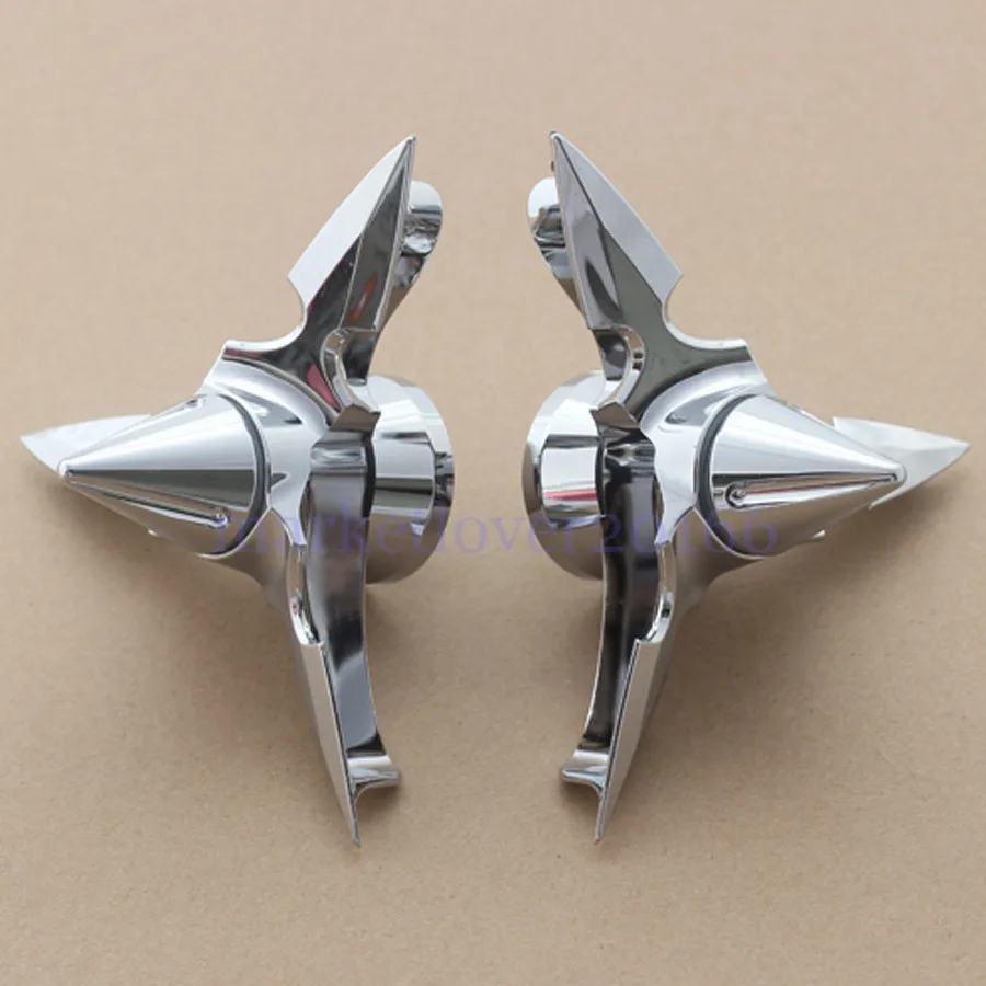 

2pcs Motorcycle Front Axle Nut Cover Caps Chrome Spinning Blade Accessories For Harley Sportster Touring Road Glide Softail Dyna