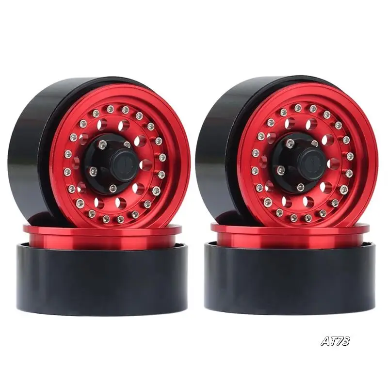 금속 1.9 인치 비드 록 휠 림 휠 허브 1/10 RC 크롤러 자동차 축 SCX10 Traxxas TRX4 RC4WD D90 Redcat Gen8