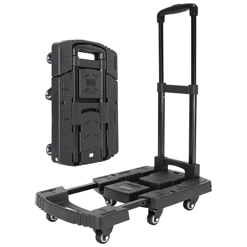 High Quality Plastic Trolley Folding 6 Wheel Folding Utility Cart Trolly Hand Truck Aluminum Platform Trolley